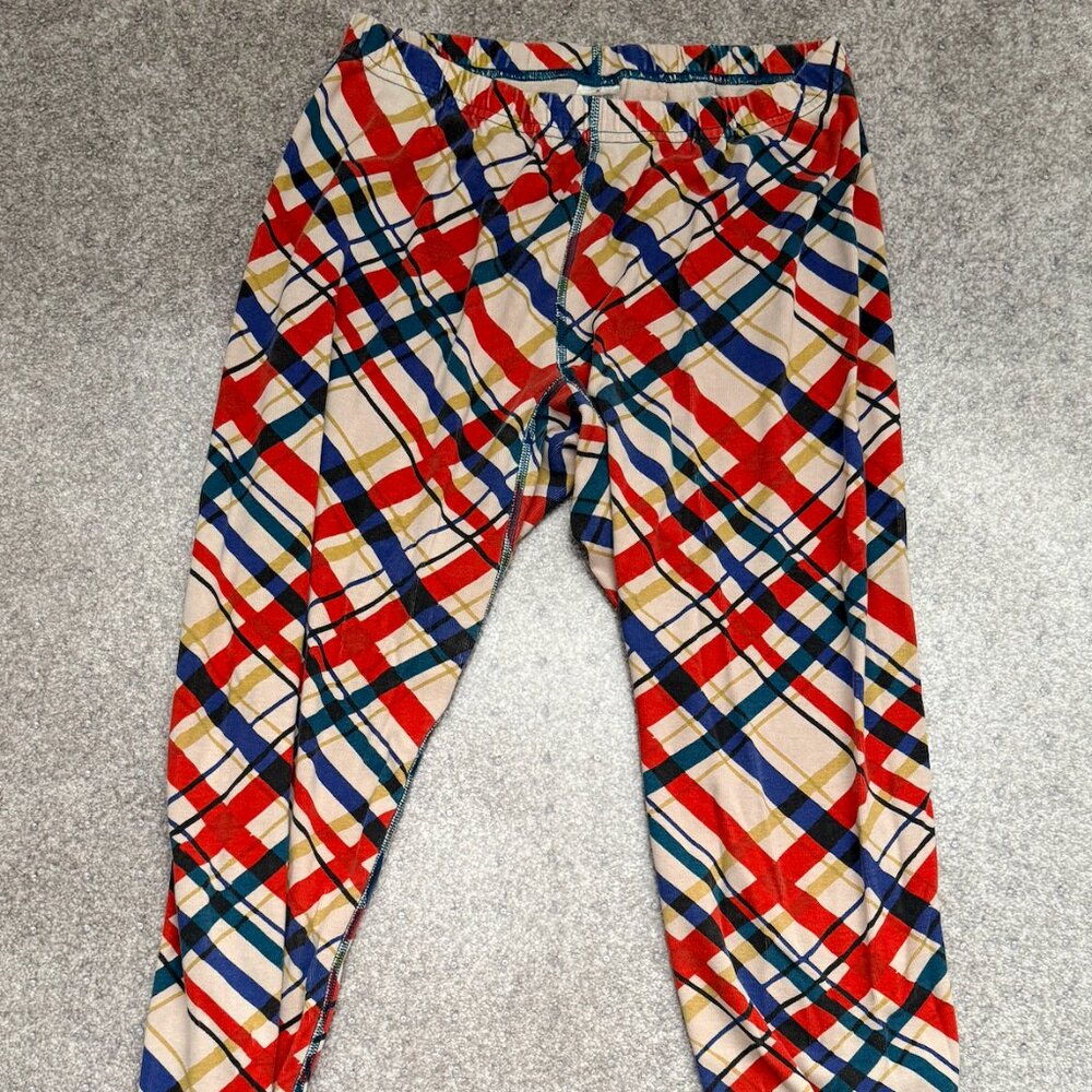 Hanna Andersson Snoopy Christmas Plaid Adult Pajama Long Johns Size M